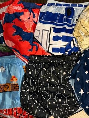 Men's Lot of Thigh Hugger Shirts 13 pair Work Out Short Shorts